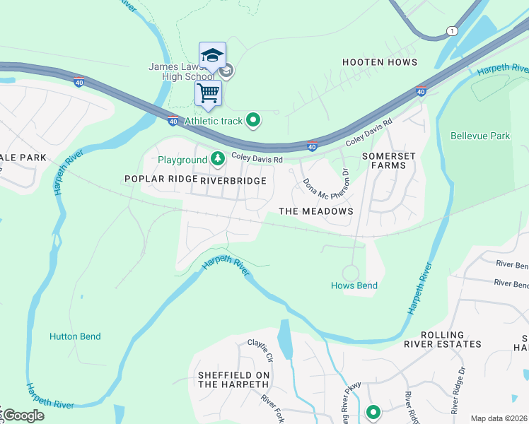 map of restaurants, bars, coffee shops, grocery stores, and more near 3055 Harpeth Springs Drive in Nashville