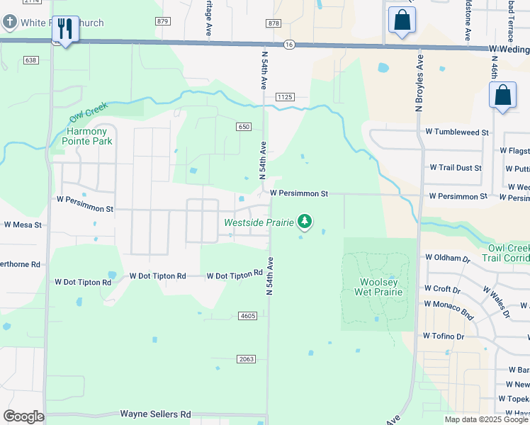 map of restaurants, bars, coffee shops, grocery stores, and more near 425 North 54th Avenue in Fayetteville