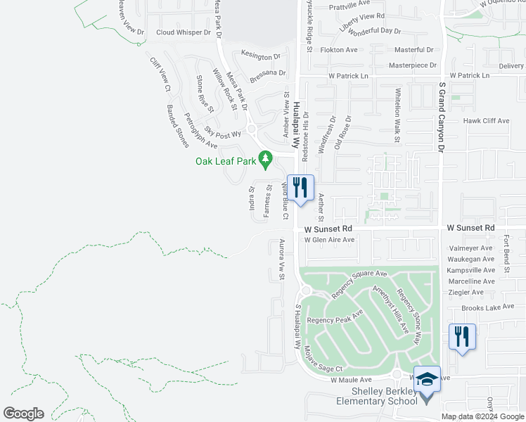 map of restaurants, bars, coffee shops, grocery stores, and more near 6465 Farness Street in Las Vegas