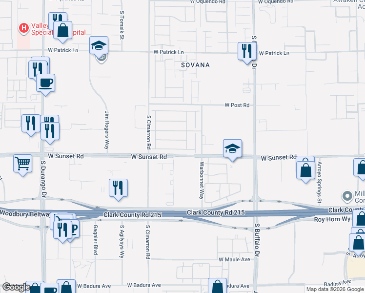 map of restaurants, bars, coffee shops, grocery stores, and more near 8061 Ancient Oaks Avenue in Las Vegas