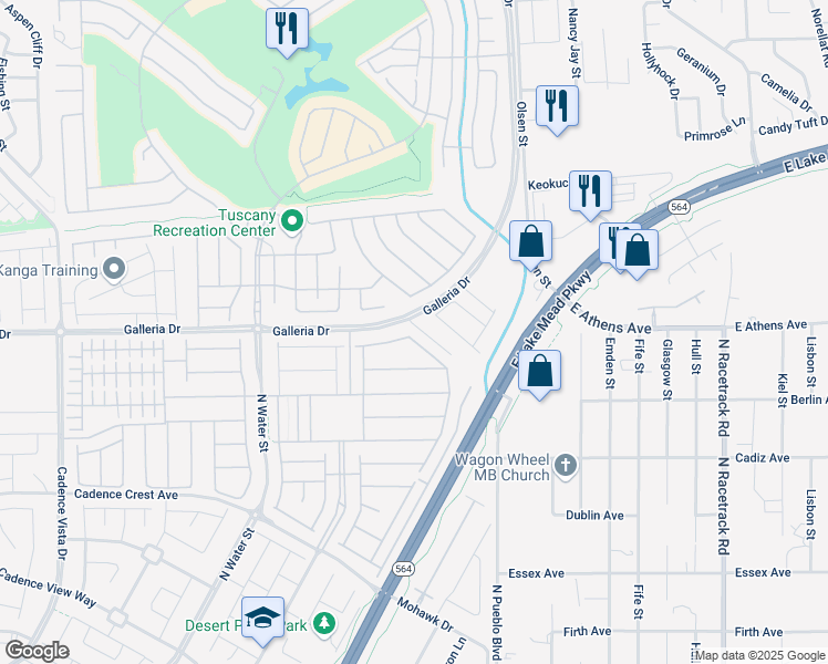 map of restaurants, bars, coffee shops, grocery stores, and more near 808 Rosewater Drive in Henderson