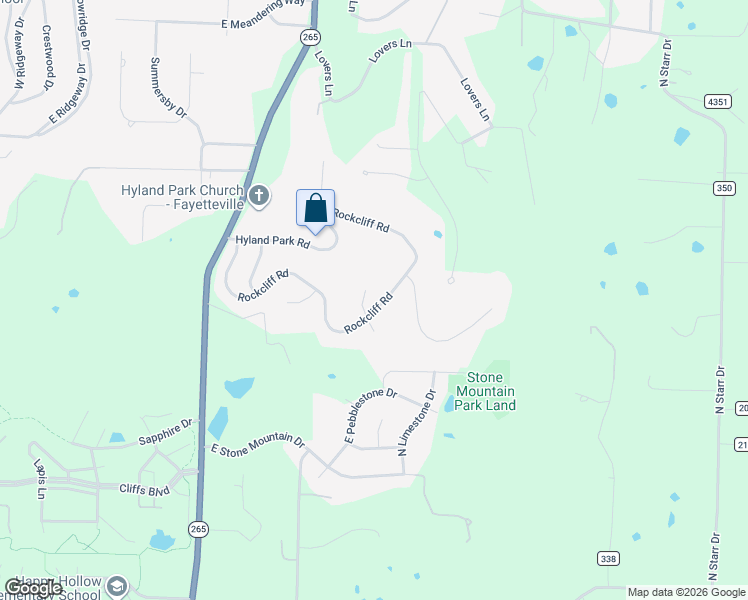 map of restaurants, bars, coffee shops, grocery stores, and more near 565 Woodview Drive in Fayetteville