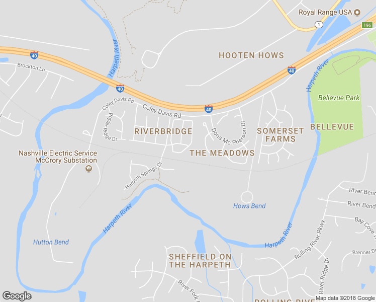 map of restaurants, bars, coffee shops, grocery stores, and more near 3063 Harpeth Springs Drive in Nashville