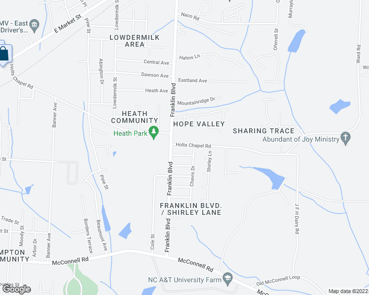 map of restaurants, bars, coffee shops, grocery stores, and more near 3910 Holts Chapel Road in Greensboro