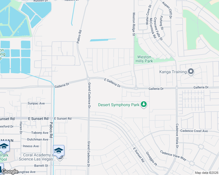 map of restaurants, bars, coffee shops, grocery stores, and more near East Galleria Drive in Henderson