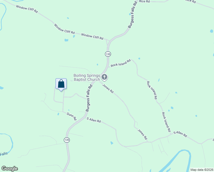 map of restaurants, bars, coffee shops, grocery stores, and more near 6958 Jones Road in Baxter