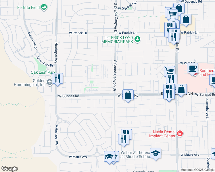map of restaurants, bars, coffee shops, grocery stores, and more near 6452 Dimatteo Street in Las Vegas