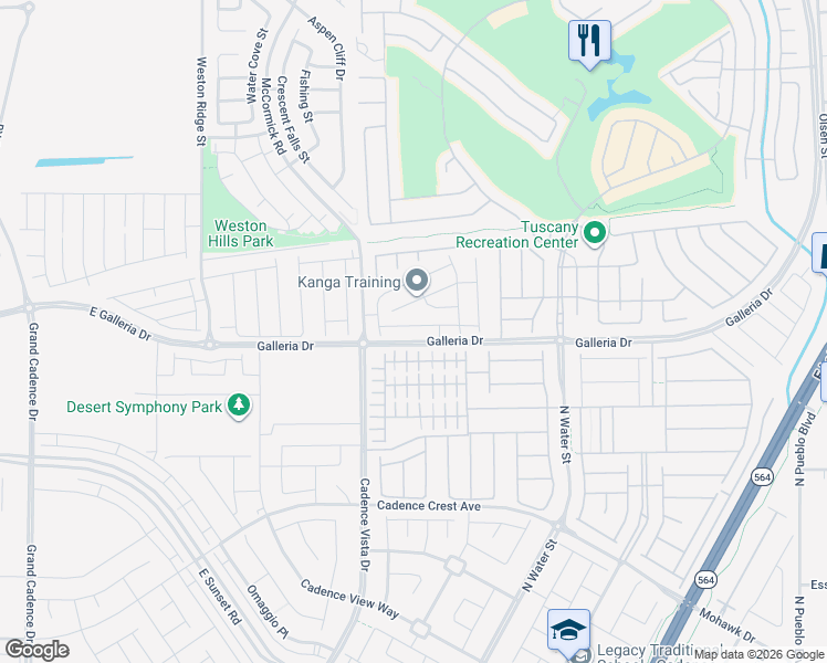 map of restaurants, bars, coffee shops, grocery stores, and more near 235 Cordelia Cove Avenue in Henderson