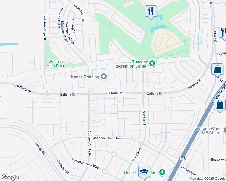 map of restaurants, bars, coffee shops, grocery stores, and more near 275 Callen Falls Avenue in Henderson