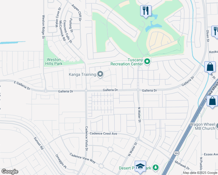 map of restaurants, bars, coffee shops, grocery stores, and more near 275 Callen Falls Avenue in Henderson