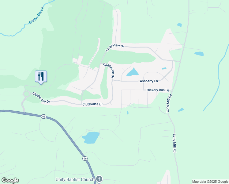 map of restaurants, bars, coffee shops, grocery stores, and more near 225 Clubhouse Drive in Youngsville