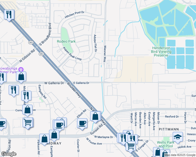 map of restaurants, bars, coffee shops, grocery stores, and more near 809 Angelus Oaks Drive in Henderson