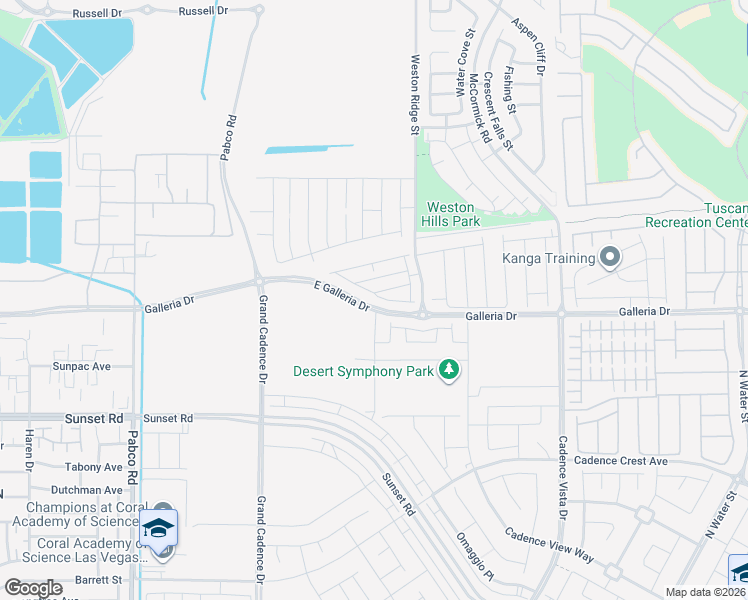 map of restaurants, bars, coffee shops, grocery stores, and more near East Galleria Drive in Henderson