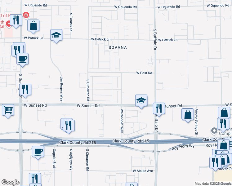 map of restaurants, bars, coffee shops, grocery stores, and more near 6427 Holland Hills Street in Las Vegas