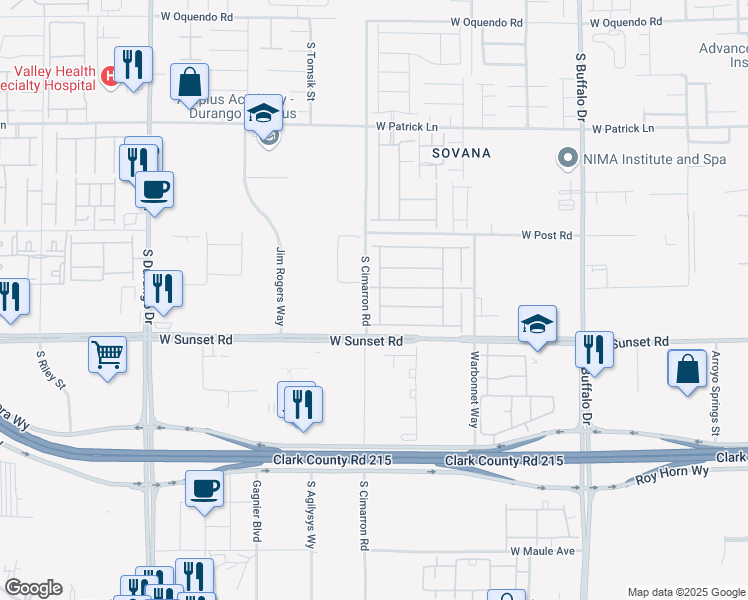 map of restaurants, bars, coffee shops, grocery stores, and more near 6423 Pochman Mesa Street in Las Vegas