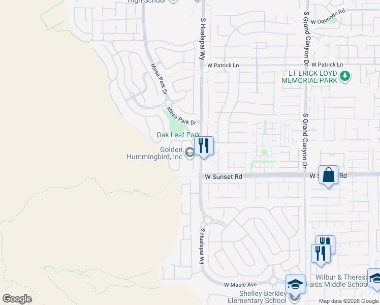 map of restaurants, bars, coffee shops, grocery stores, and more near 6416 Farness Street in Las Vegas