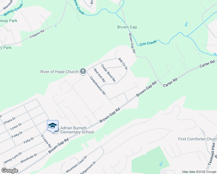 map of restaurants, bars, coffee shops, grocery stores, and more near 6512 Bay Circle Drive in Knoxville