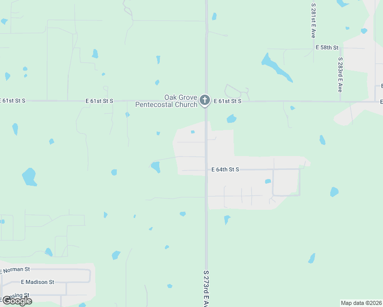 map of restaurants, bars, coffee shops, grocery stores, and more near 27208 East 63rd Street in Broken Arrow