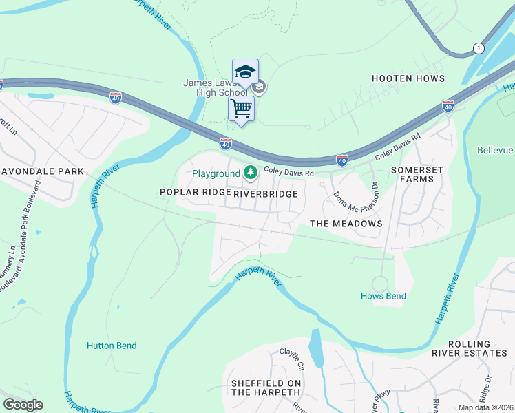 map of restaurants, bars, coffee shops, grocery stores, and more near 3809 Williamette Drive in Nashville