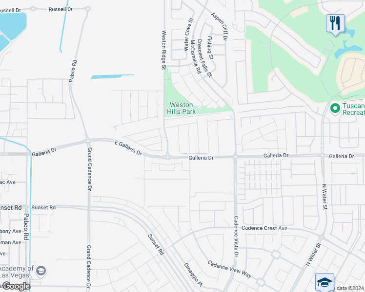 map of restaurants, bars, coffee shops, grocery stores, and more near Lofton Meadows Street in Henderson