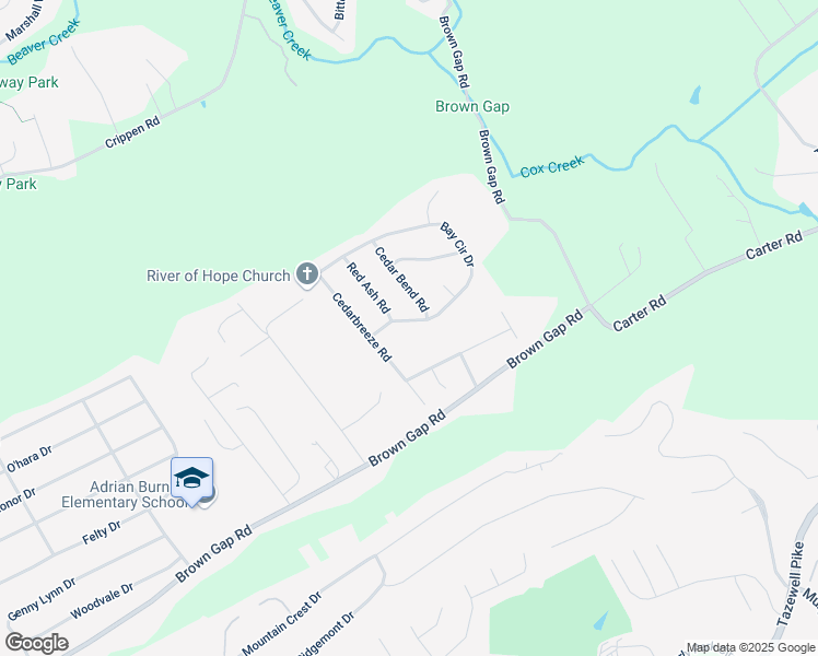 map of restaurants, bars, coffee shops, grocery stores, and more near 6512 Bay Circle Drive in Knoxville