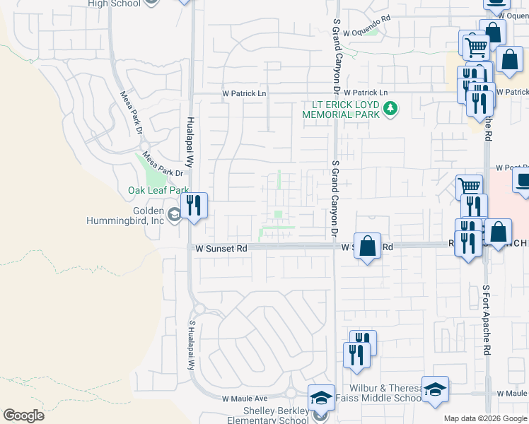 map of restaurants, bars, coffee shops, grocery stores, and more near 9866 Chancery Avenue in Las Vegas