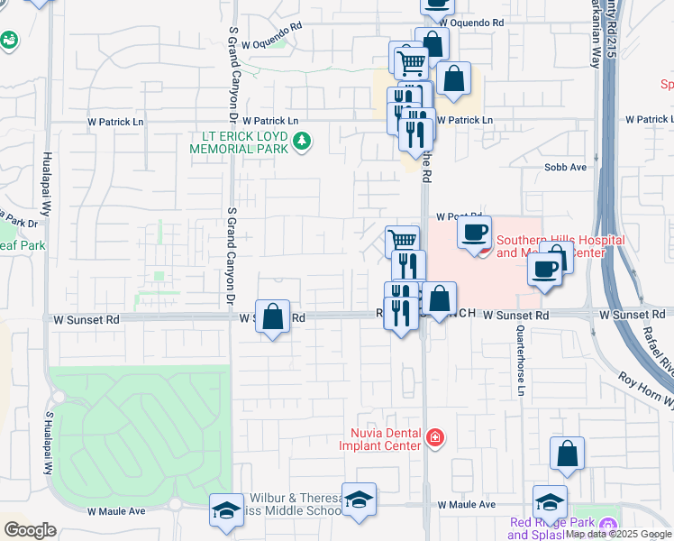 map of restaurants, bars, coffee shops, grocery stores, and more near 9588 Aberdeen Ridge Court in Las Vegas