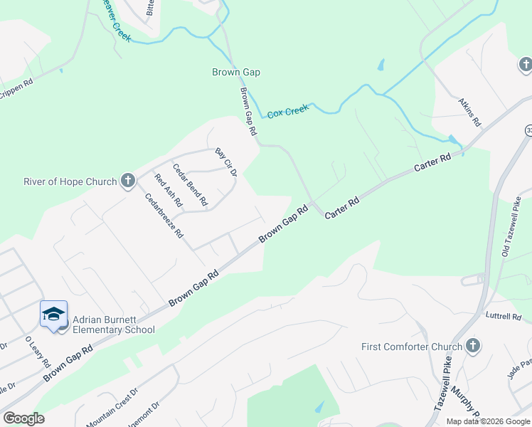 map of restaurants, bars, coffee shops, grocery stores, and more near 6410 Walnut Breeze Lane in Knoxville