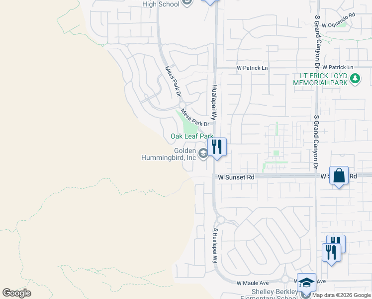 map of restaurants, bars, coffee shops, grocery stores, and more near 6418 Indra St in Las Vegas