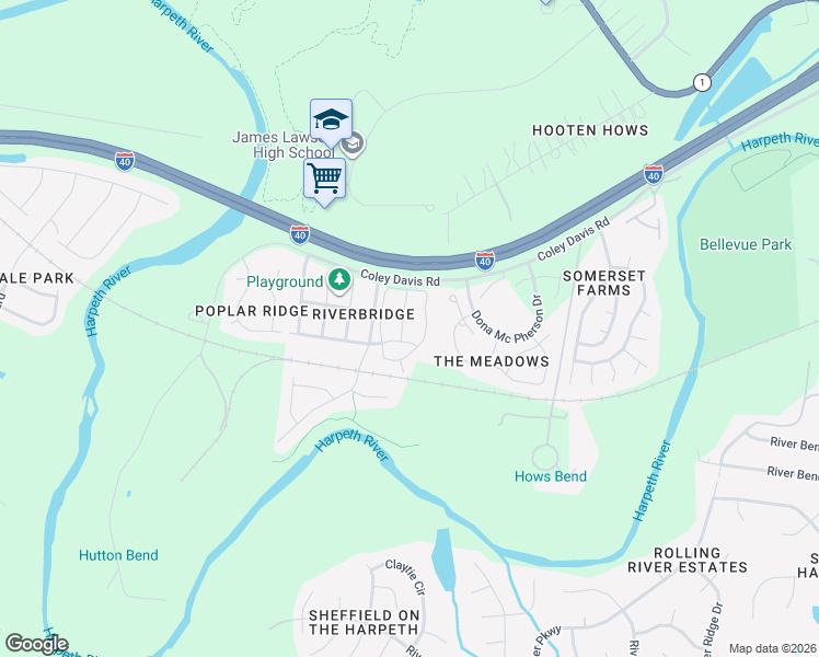 map of restaurants, bars, coffee shops, grocery stores, and more near 3359 Harpeth Springs Drive in Nashville