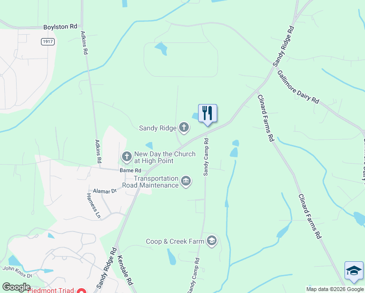 map of restaurants, bars, coffee shops, grocery stores, and more near 701 Joe Drive in High Point