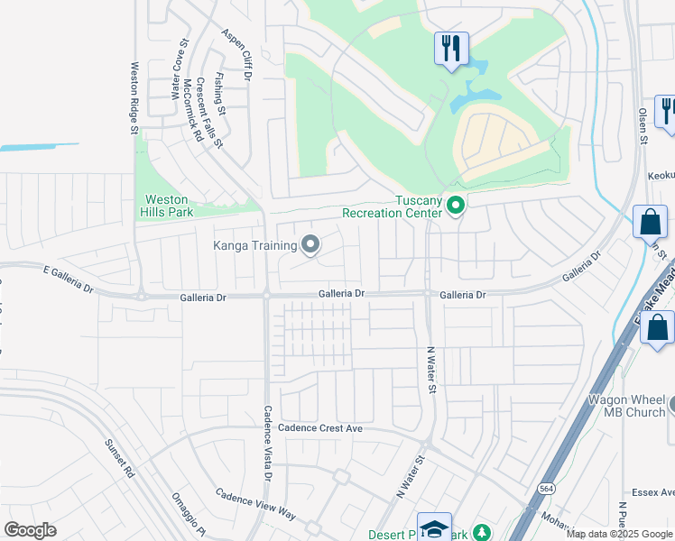 map of restaurants, bars, coffee shops, grocery stores, and more near East Galleria Drive in Henderson