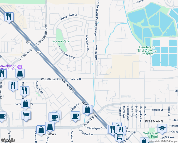 map of restaurants, bars, coffee shops, grocery stores, and more near 809 Angelus Oaks Drive in Henderson