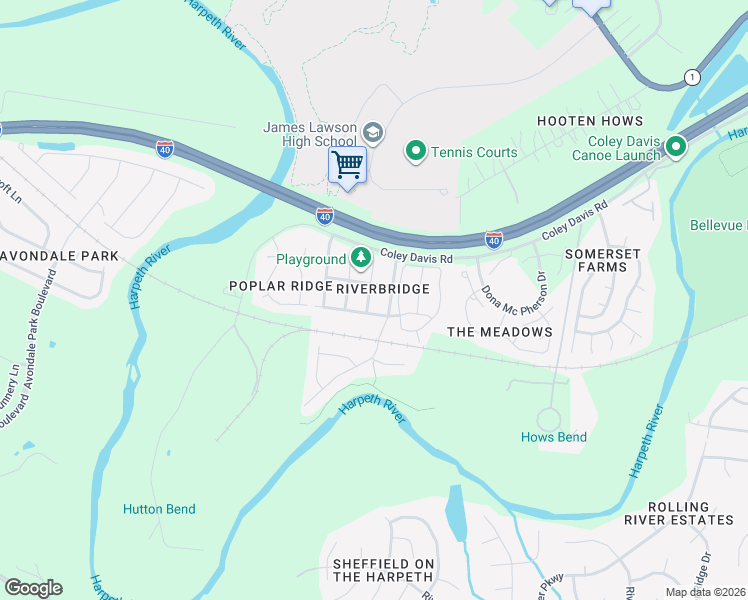 map of restaurants, bars, coffee shops, grocery stores, and more near 3809 Williamette Drive in Nashville
