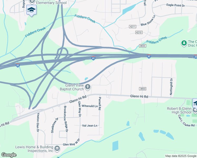 map of restaurants, bars, coffee shops, grocery stores, and more near 712 Hampton Way Drive in Winston-Salem