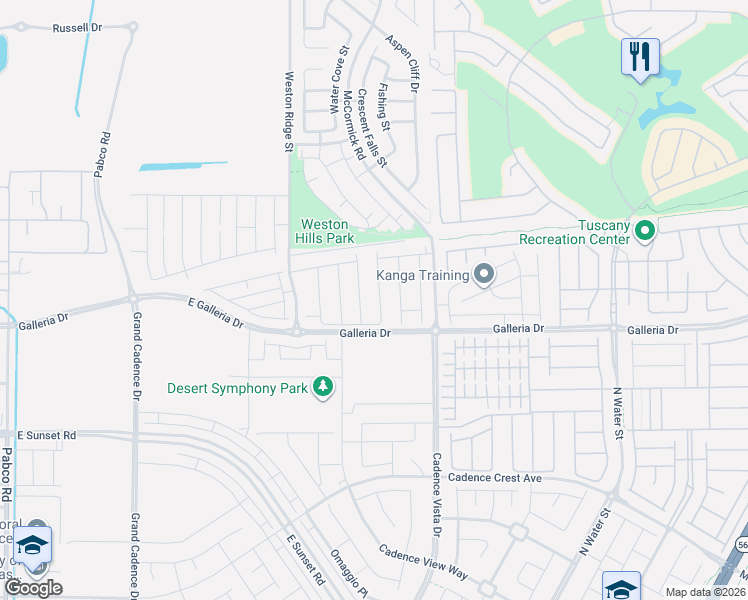 map of restaurants, bars, coffee shops, grocery stores, and more near 855 Via Campo Tures in Henderson