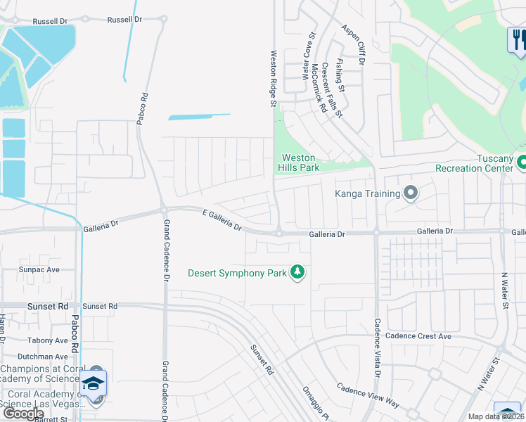 map of restaurants, bars, coffee shops, grocery stores, and more near West Burkholder Boulevard in Henderson