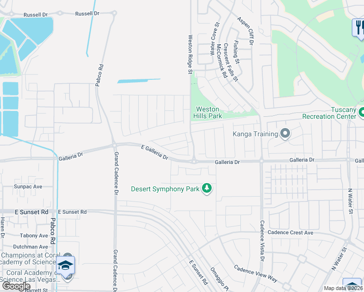 map of restaurants, bars, coffee shops, grocery stores, and more near West Burkholder Boulevard in Henderson
