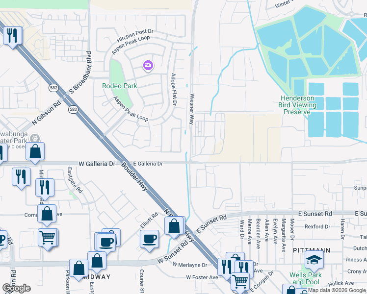 map of restaurants, bars, coffee shops, grocery stores, and more near 809 Angelus Oaks Drive in Henderson