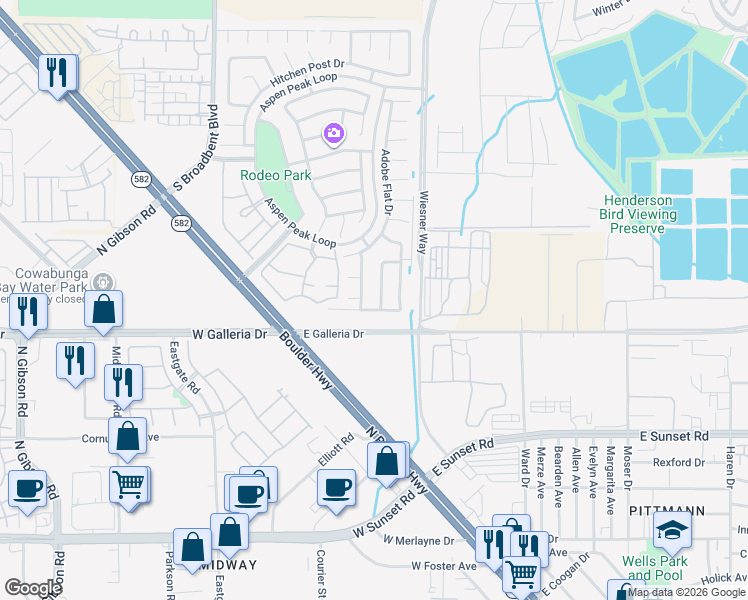 map of restaurants, bars, coffee shops, grocery stores, and more near 808 Cotton Wind Street in Henderson