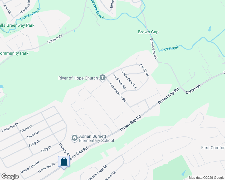 map of restaurants, bars, coffee shops, grocery stores, and more near 6521 Cedarbreeze Road in Knoxville