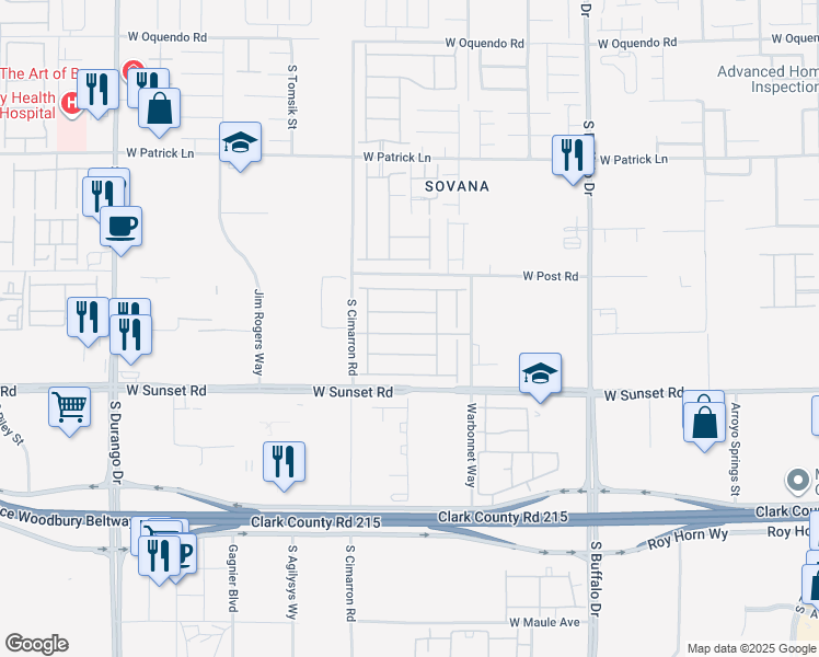 map of restaurants, bars, coffee shops, grocery stores, and more near 8078 Encanterra Road in Las Vegas