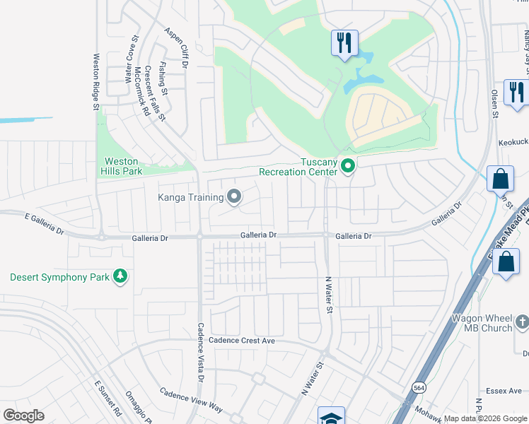 map of restaurants, bars, coffee shops, grocery stores, and more near Astra Peak Street in Henderson
