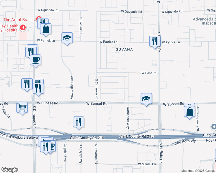 map of restaurants, bars, coffee shops, grocery stores, and more near 8078 Encanterra Road in Las Vegas