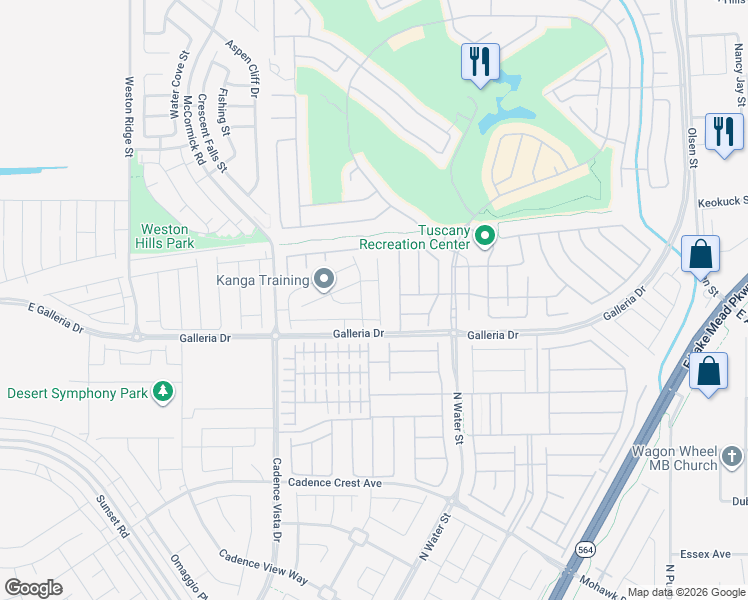 map of restaurants, bars, coffee shops, grocery stores, and more near 827 Aurelie Ridge Street in Henderson