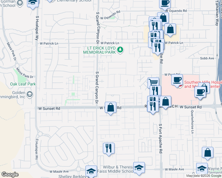map of restaurants, bars, coffee shops, grocery stores, and more near 9711 Rolling Thunder Avenue in Las Vegas