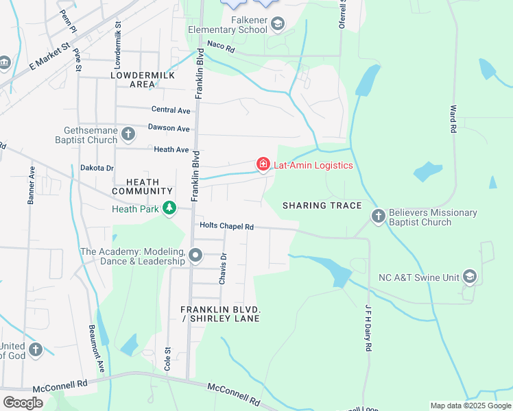 map of restaurants, bars, coffee shops, grocery stores, and more near 600 Kelly Road in Greensboro