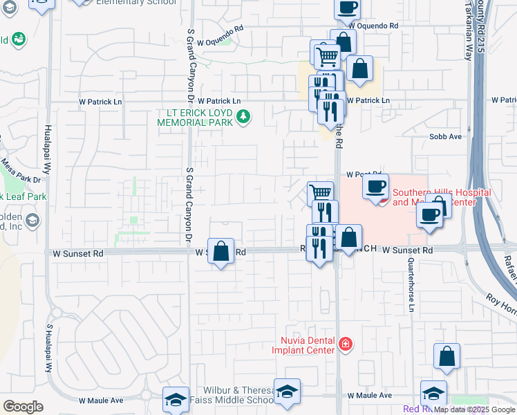 map of restaurants, bars, coffee shops, grocery stores, and more near 9609 Rolling Thunder Avenue in Las Vegas