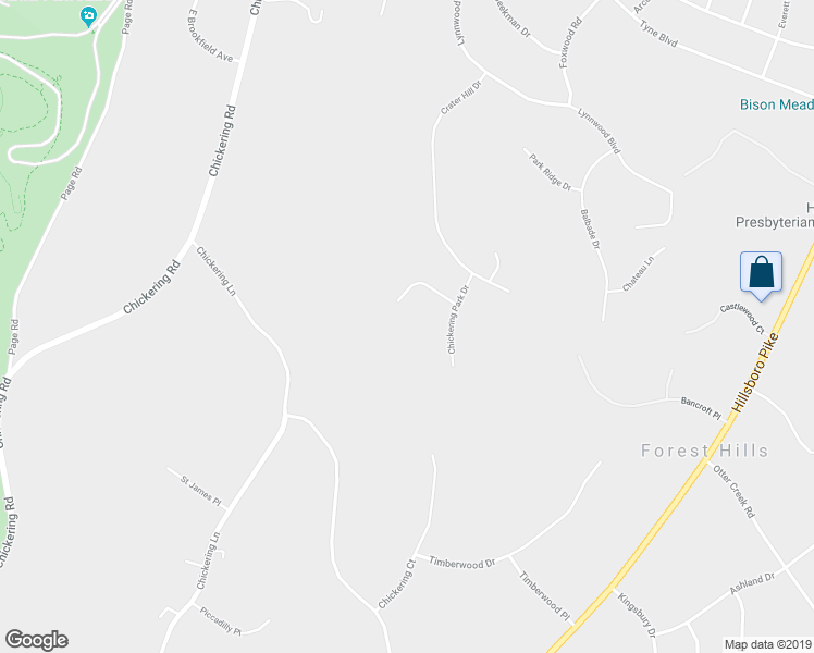 map of restaurants, bars, coffee shops, grocery stores, and more near 2513 Ridgewood Drive in Nashville