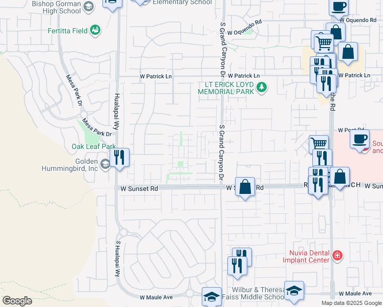 map of restaurants, bars, coffee shops, grocery stores, and more near 9909 Wingate Creek Court in Las Vegas